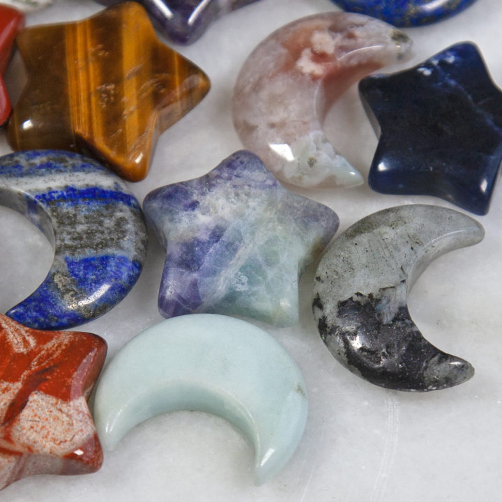 Mini Gemstone Moon and Star BeeBops