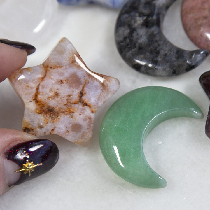 Mini Gemstone Moon and Star BeeBops