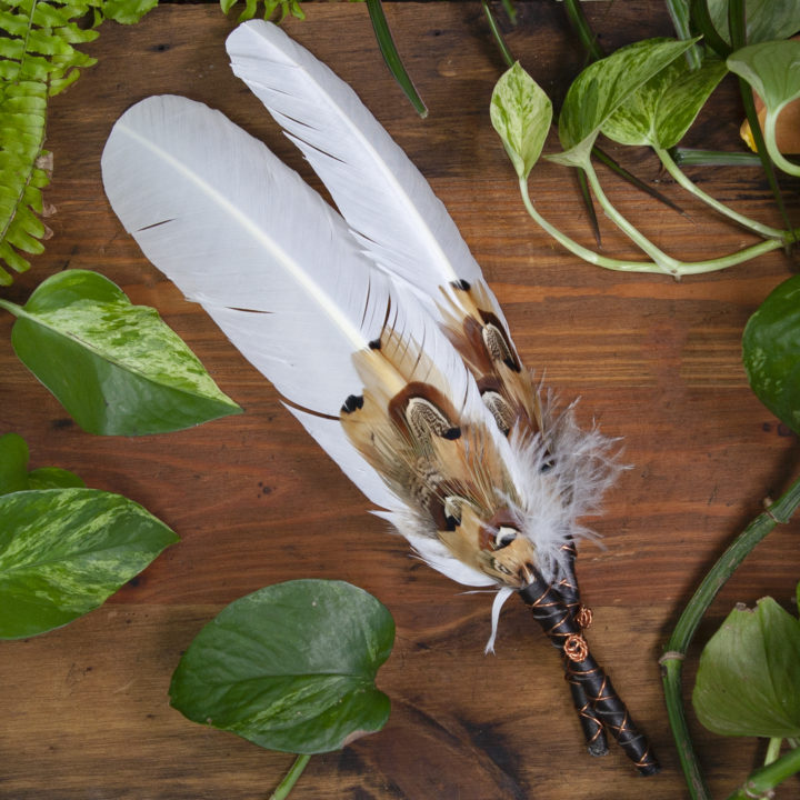 White Turkey Feather Smudge Fans