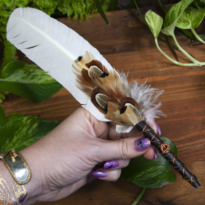 White Turkey Feather Smudge Fans