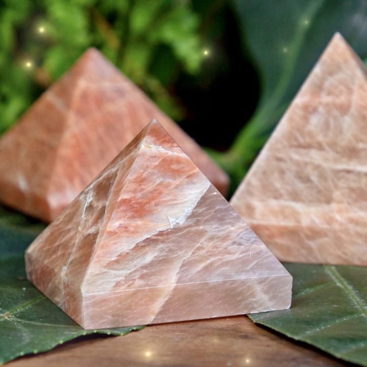 Peach Moonstone Pyramids