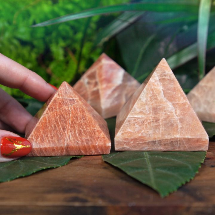 Peach Moonstone Pyramids