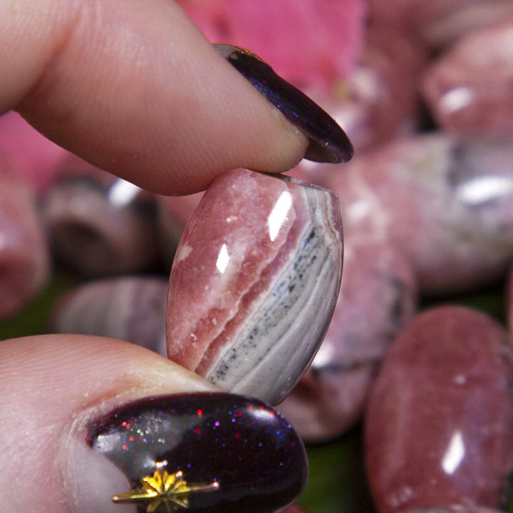 Rhodochrosite Barrel Beads