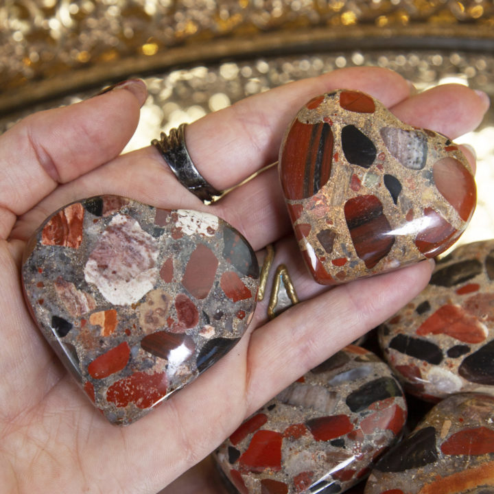 Brecciated Jasper Hearts