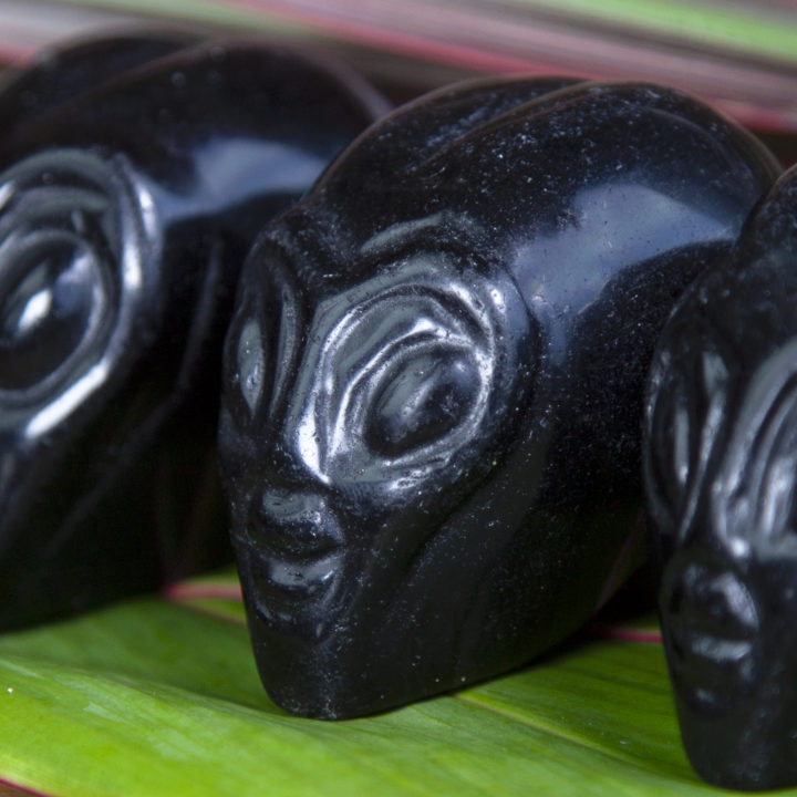 Black Obsidian Alien Skulls