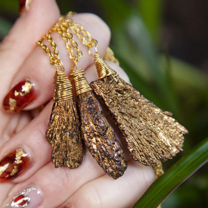 Copper Aura Kyanite Pendants