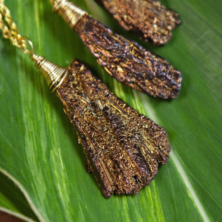 Copper Aura Kyanite Pendants