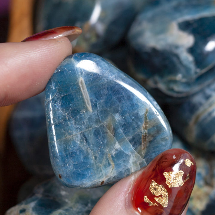 Tumbled Blue Apatite