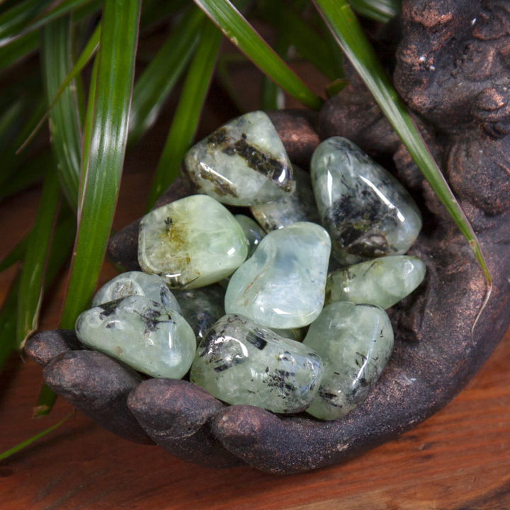 Tumbled Prehnite With Epidote