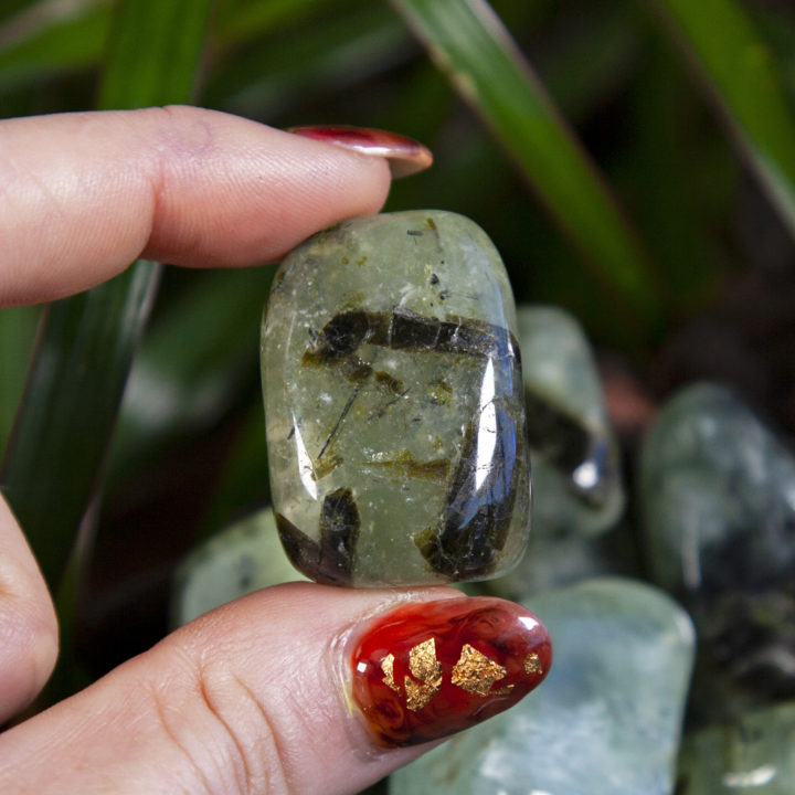 Tumbled Prehnite With Epidote