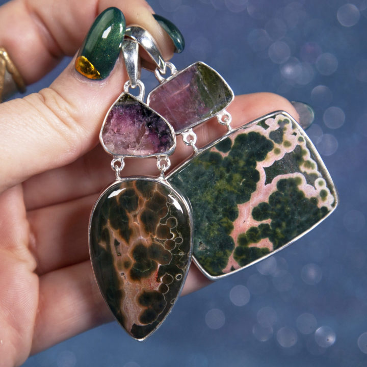 Ocean Jasper Sterling Silver Pendants