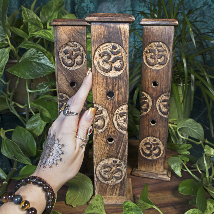 Om Hand-Carved Incense Burners