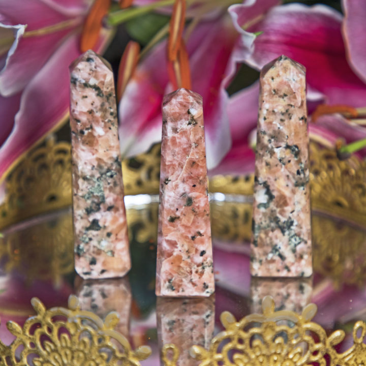 Orchid Calcite Obelisks