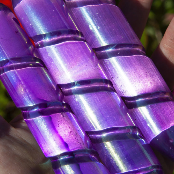 Purple Aura Selenite Sahasrara Wands