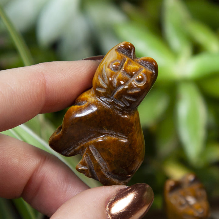 Tigers Eye Cat Carvings