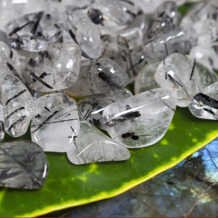 Tumbled Tourmalinated Quartz