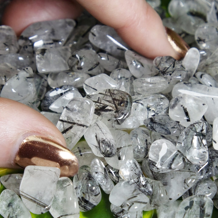 Tumbled Tourmalinated Quartz