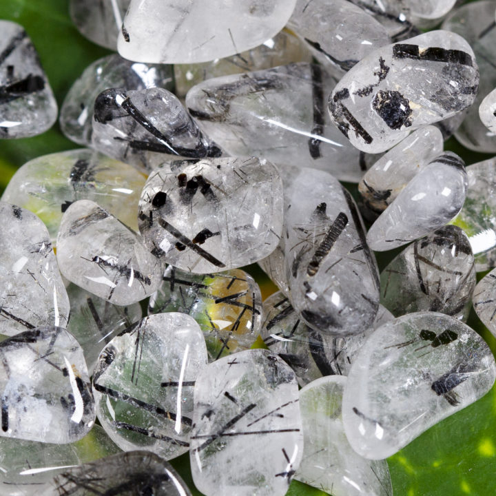 Tumbled Tourmalinated Quartz