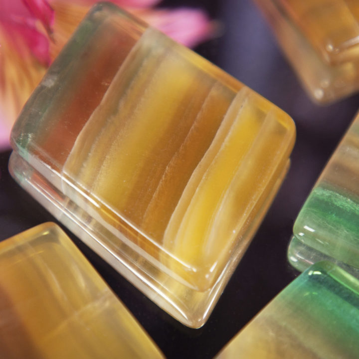 Argentinian Rainbow Yellow Fluorite Bra Stones