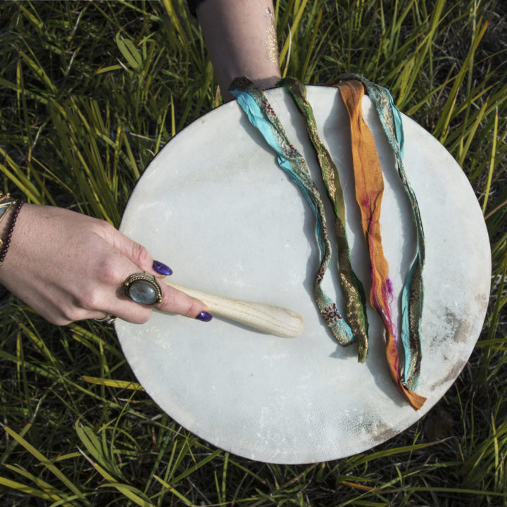 Natural Hide Bodhrán Drum with Beater