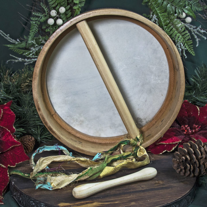 Natural Hide Bodhrán Drum with Beater