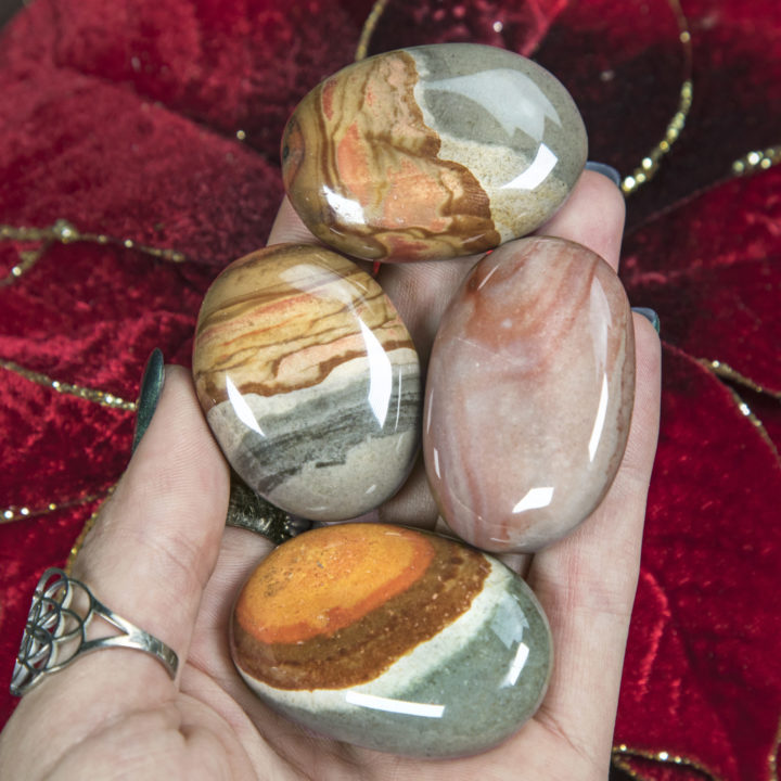 Peaceful Polychrome Jasper Palm Stone