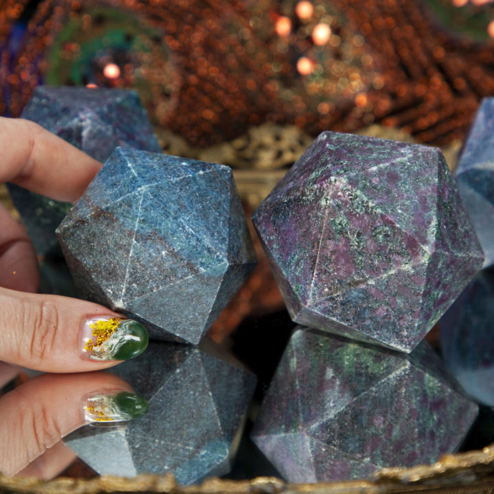 Ruby Kyanite Icosahedrons