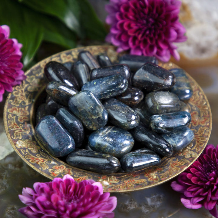 Tumbled Blue Kyanite Black Tourmaline and Garnet