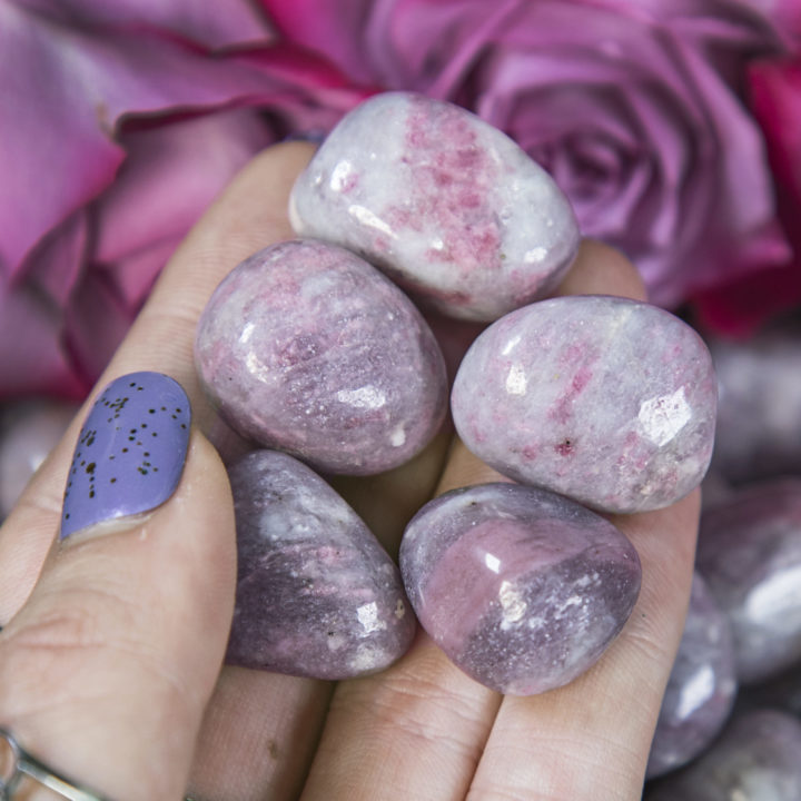 Tumbled Pink Tourmaline and Lepidolite