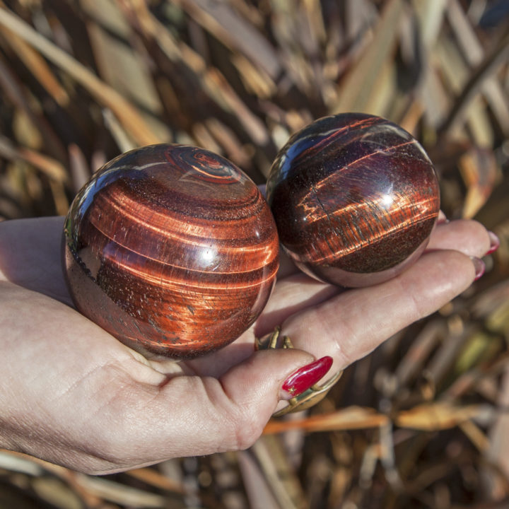 Wise Power Red Tigers Eye Spheres