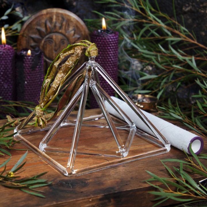 Clear Quartz Singing Pyramid with Mallet