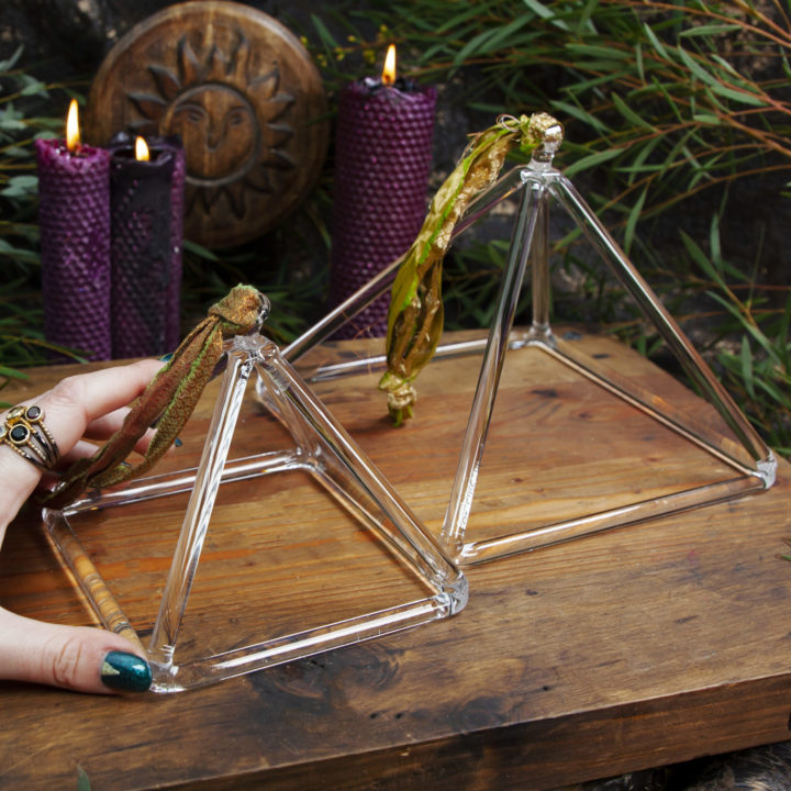 Clear Quartz Singing Pyramid with Mallet