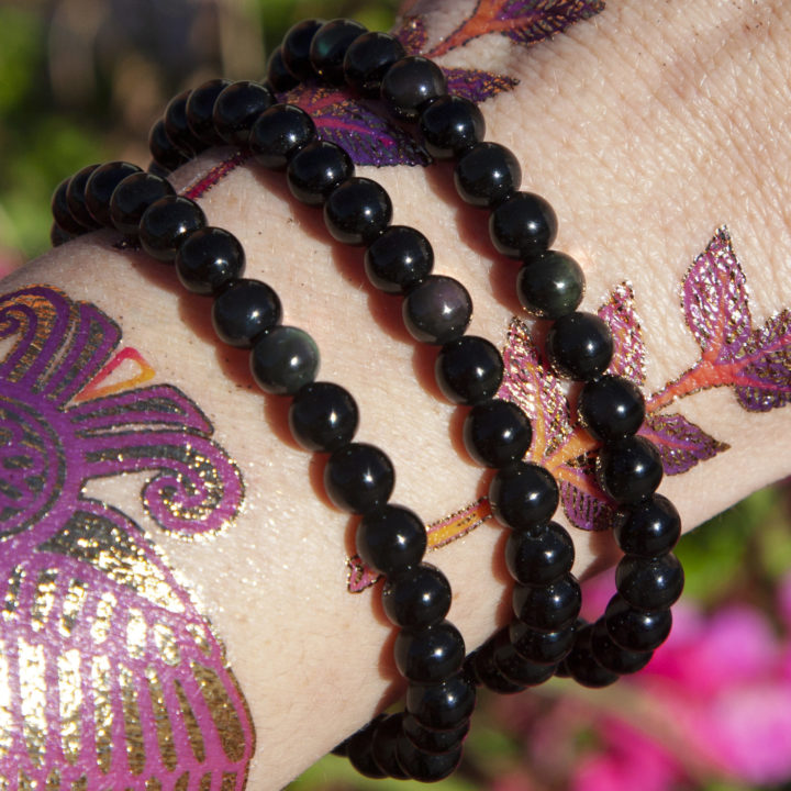 Into the Light Rainbow Obsidian Bracelet