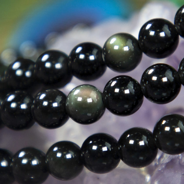 Into the Light Rainbow Obsidian Bracelet