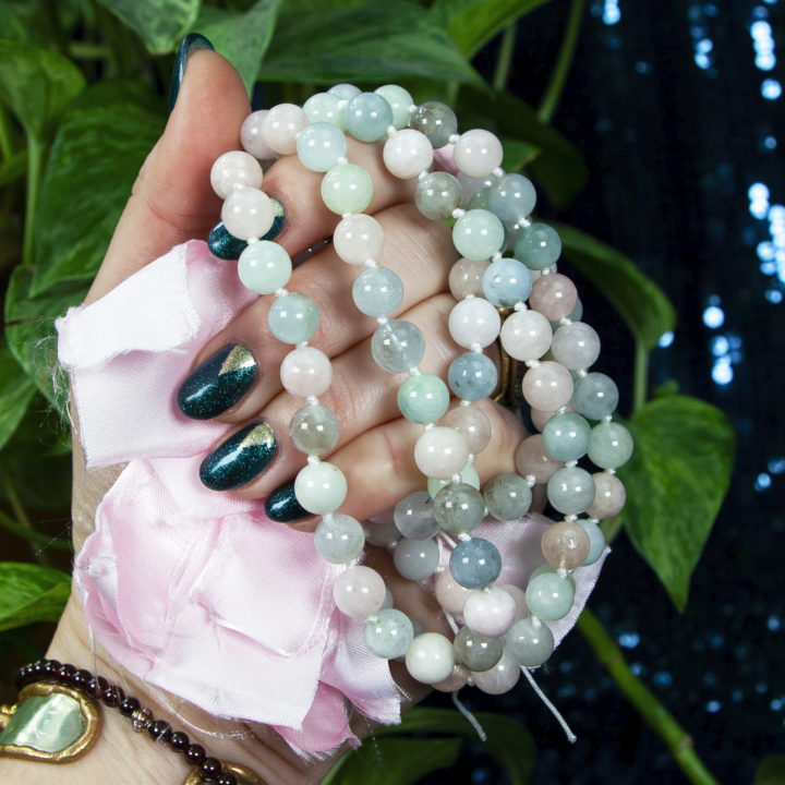 Morganite and Aquamarine Love Mala