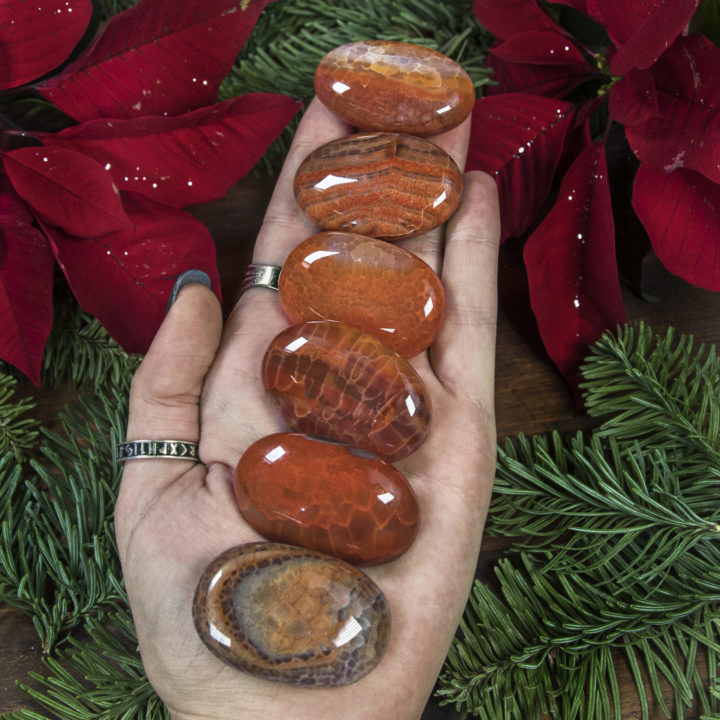 Phoenix Fire Agate Meditation Palm Stone