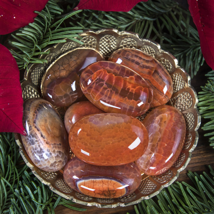 Phoenix Fire Agate Meditation Palm Stone