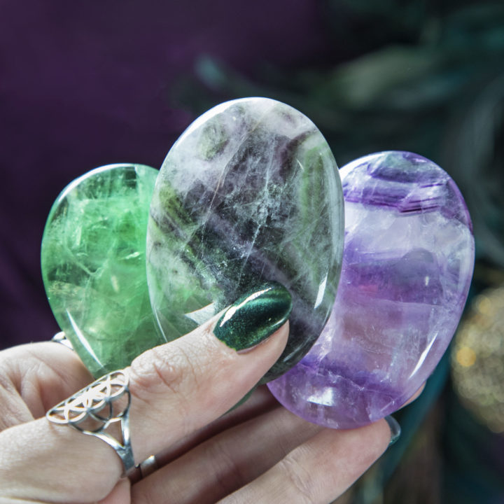 Rainbow Fluorite Palm Stone