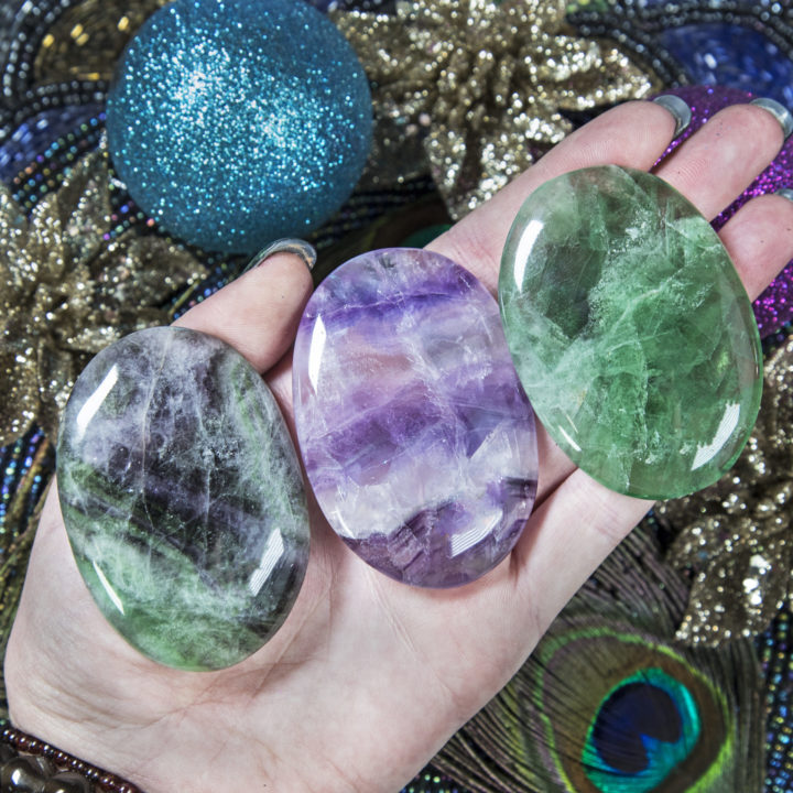 Rainbow Fluorite Palm Stone