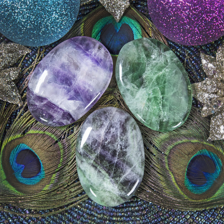 Rainbow Fluorite Palm Stone