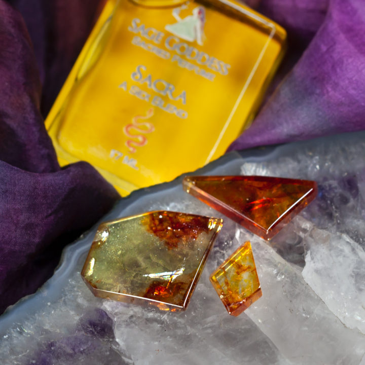 Spiritually Grounding Sphalerite Slice with Free Sacra Perfume