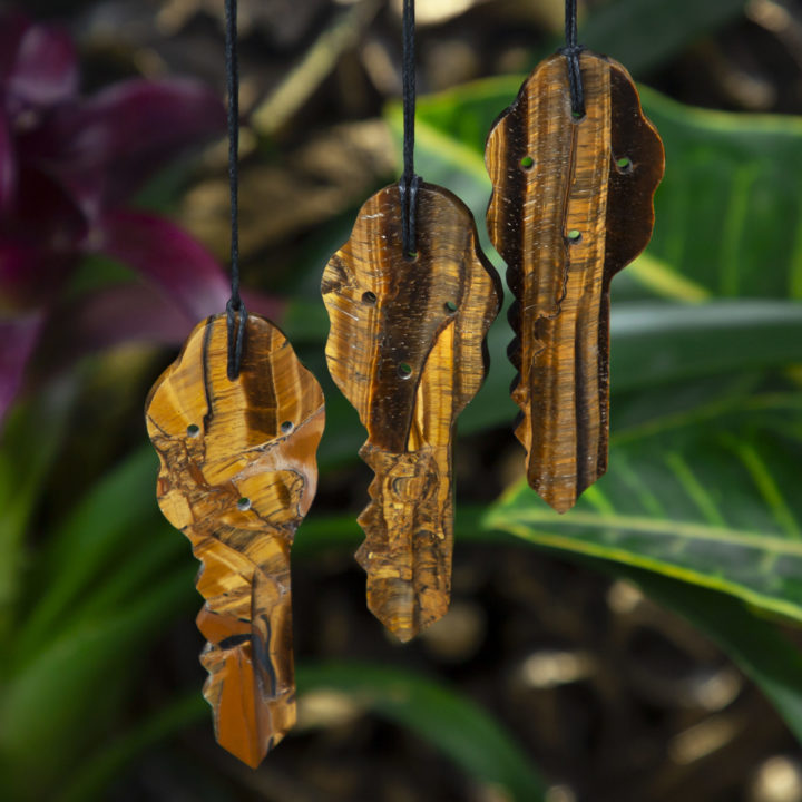 Tigers Eye Key of Wisdom Pendant