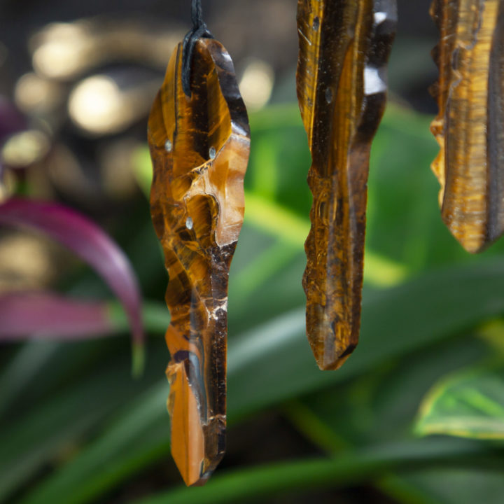 Tigers Eye Key of Wisdom Pendant