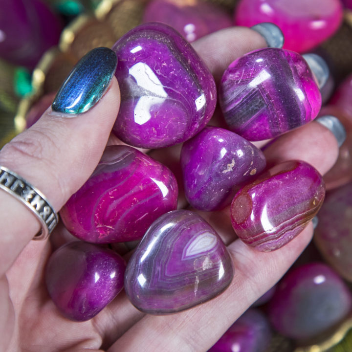 Tumbled Fuchsia Agate