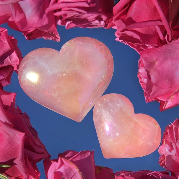 Angel Aura Rose Quartz Heart