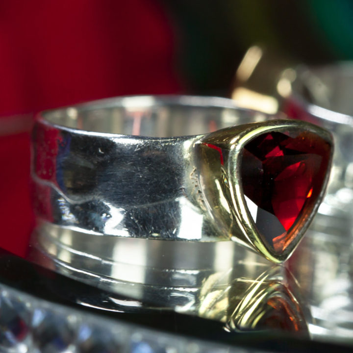 Calming and Grounding Garnet Unisex Ring