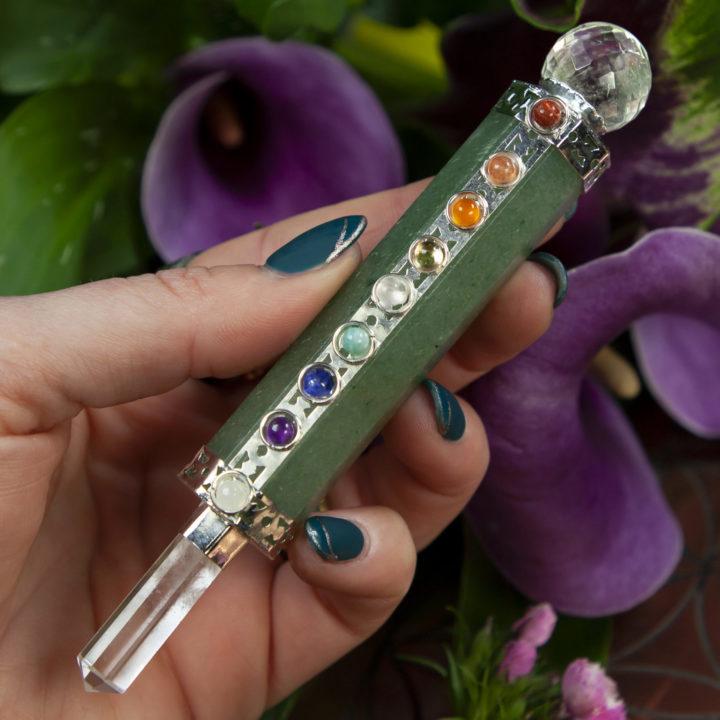 Green Aventurine 9 Chakra Pocket Wand