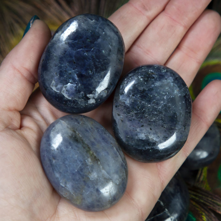 Guiding Third Eye Iolite Palm Stone