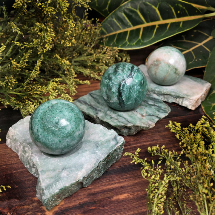 Healing and Abundance Jade Sphere with Stand