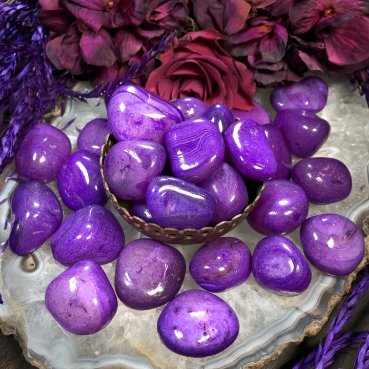 Purple Agate: Large Tumbled